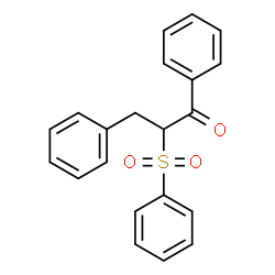 ChemSpider 2D Image | 1,3-Diphenyl-2-(phenylsulfonyl)-1-propanone | C21H18O3S