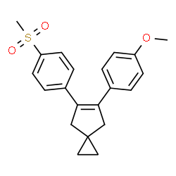 ChemSpider 2D Image | 4-[6-(4-methoxyphenyl)spiro[2.4]hept-5-en-5-yl]phenyl methyl sulfone | C21H22O3S