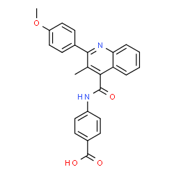 ChemSpider 2D Image | 4-(2-(4-Methoxyphenyl)-3-methylquinoline-4-carboxamido)benzoic acid | C25H20N2O4
