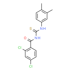 ChemSpider 2D Image | 2,4-Dichloro-N-[(3,4-dimethylphenyl)carbamothioyl]benzamide | C16H14Cl2N2OS