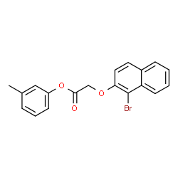 ChemSpider 2D Image | 3-Methylphenyl [(1-bromo-2-naphthyl)oxy]acetate | C19H15BrO3