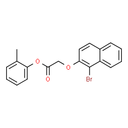ChemSpider 2D Image | 2-Methylphenyl [(1-bromo-2-naphthyl)oxy]acetate | C19H15BrO3