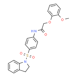 ChemSpider 2D Image | N-[4-(2,3-dihydroindole-1-sulfonyl)phenyl]-2-(2-methoxyphenoxy)acetamide | C23H22N2O5S