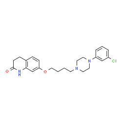 ChemSpider 2D Image | 7-[4-[4-(3-Chlorophenyl)-1-piperazinyl]butoxy]-3,4-dihydro-2(1H)-quinolinone | C23H28ClN3O2