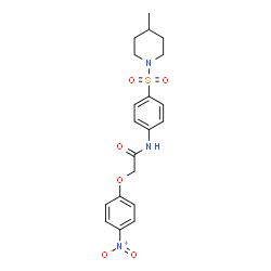 ChemSpider 2D Image | N-{4-[(4-Methyl-1-piperidinyl)sulfonyl]phenyl}-2-(4-nitrophenoxy)acetamide | C20H23N3O6S