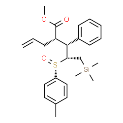 ChemSpider 2D Image | Methyl (2S)-2-[(1R,2R)-2-[(R)-(4-methylphenyl)sulfinyl]-1-phenyl-3-(trimethylsilyl)propyl]-4-pentenoate | C25H34O3SSi