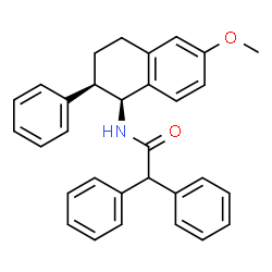 ChemSpider 2D Image | N-[(1S,2R)-6-Methoxy-2-phenyl-1,2,3,4-tetrahydro-1-naphthalenyl]-2,2-diphenylacetamide | C31H29NO2