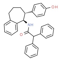 ChemSpider 2D Image | N-[(5R,6R)-6-(4-Hydroxyphenyl)-6,7,8,9-tetrahydro-5H-benzo[7]annulen-5-yl]-2,2-diphenylacetamide | C31H29NO2