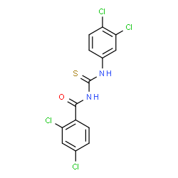 ChemSpider 2D Image | 2,4-Dichloro-N-[(3,4-dichlorophenyl)carbamothioyl]benzamide | C14H8Cl4N2OS