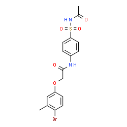 ChemSpider 2D Image | N-[4-(Acetylsulfamoyl)phenyl]-2-(4-bromo-3-methylphenoxy)acetamide | C17H17BrN2O5S