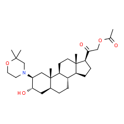 ChemSpider 2D Image | (2beta,3alpha,5alpha)-2-(2,2-Dimethyl-4-morpholinyl)-3-hydroxy-20-oxopregnan-21-yl acetate | C29H47NO5