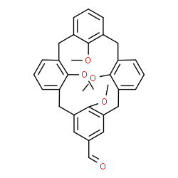 ChemSpider 2D Image | 25,26,27,28-Tetramethoxypentacyclo[19.3.1.1~3,7~.1~9,13~.1~15,19~]octacosa-1(25),3(28),4,6,9(27),10,12,15(26),16,18,21,23-dodecaene-5-carbaldehyde | C33H32O5