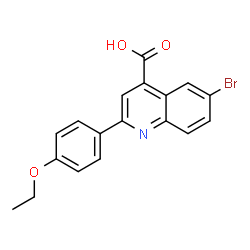 ChemSpider 2D Image | 6-Bromo-2-(4-ethoxyphenyl)-4-quinolinecarboxylic acid | C18H14BrNO3