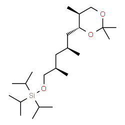 ChemSpider 2D Image | ({(2R,4S)-2,4-Dimethyl-5-[(4R,5S)-2,2,5-trimethyl-1,3-dioxan-4-yl]pentyl}oxy)(triisopropyl)silane | C23H48O3Si