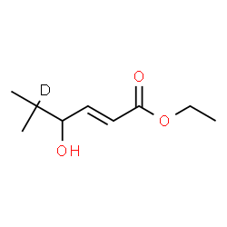 ChemSpider 2D Image | Ethyl (2E)-4-hydroxy-5-methyl(5-~2~H)-2-hexenoate | C9H15DO3