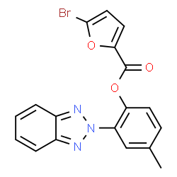 ChemSpider 2D Image | 2-(2H-Benzotriazol-2-yl)-4-methylphenyl 5-bromo-2-furoate | C18H12BrN3O3