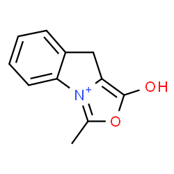 ChemSpider 2D Image | 1-Hydroxy-3-methyl-9H-[1,3]oxazolo[3,4-a]indol-4-ium | C11H10NO2