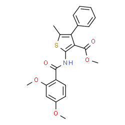 ChemSpider 2D Image | Methyl 2-[(2,4-dimethoxybenzoyl)amino]-5-methyl-4-phenyl-3-thiophenecarboxylate | C22H21NO5S
