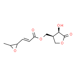 ChemSpider 2D Image | [(3R,4R)-4-Hydroxy-5-oxotetrahydro-3-furanyl]methyl (2E)-3-(3-methyl-2-oxiranyl)acrylate | C11H14O6