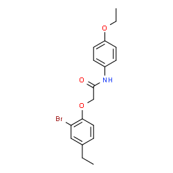 ChemSpider 2D Image | 2-(2-Bromo-4-ethylphenoxy)-N-(4-ethoxyphenyl)acetamide | C18H20BrNO3