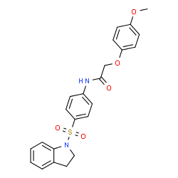 ChemSpider 2D Image | N-[4-(2,3-Dihydro-1H-indol-1-ylsulfonyl)phenyl]-2-(4-methoxyphenoxy)acetamide | C23H22N2O5S