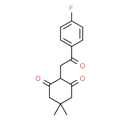 ChemSpider 2D Image | 2-[2-(4-Fluorophenyl)-2-oxoethyl]-5,5-dimethyl-1,3-cyclohexanedione | C16H17FO3