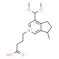 ChemSpider 2D Image | 2-(3-Carboxypropyl)-4-(dimethoxymethyl)-7-methyl-6,7-dihydro-5H-cyclopenta[c]pyridinium | C16H24NO4