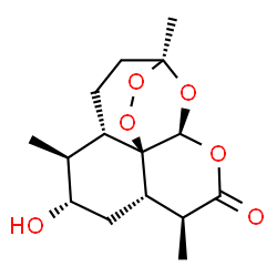 ChemSpider 2D Image | (1S,4S,5S,6S,8S,9S,12S,13R)-6-Hydroxy-1,5,9-trimethyl-11,14,15,16-tetraoxatetracyclo[10.3.1.0~4,13~.0~8,13~]hexadecan-10-one | C15H22O6