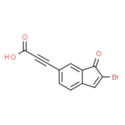 ChemSpider 2D Image | 3-(2-Bromo-1-oxo-1H-inden-6-yl)-2-propynoic acid | C12H5BrO3