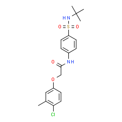 ChemSpider 2D Image | 2-(4-Chloro-3-methylphenoxy)-N-{4-[(2-methyl-2-propanyl)sulfamoyl]phenyl}acetamide | C19H23ClN2O4S