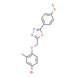 ChemSpider 2D Image | 2-[(4-Bromo-2-methylphenoxy)methyl]-5-(4-methoxyphenyl)-1,3,4-oxadiazole | C17H15BrN2O3
