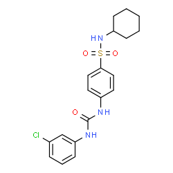 ChemSpider 2D Image | 4-{[(3-Chlorophenyl)carbamoyl]amino}-N-cyclohexylbenzenesulfonamide | C19H22ClN3O3S