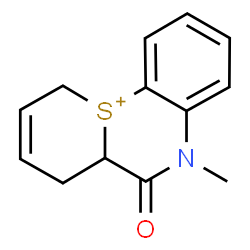 ChemSpider 2D Image | 5-Methyl-6-oxo-6,6a,7,10-tetrahydro-5H-thiopyrano[1,2-a][1,4]benzothiazin-11-ium | C13H14NOS