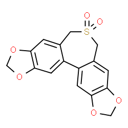 ChemSpider 2D Image | 5,7-Dihydro[1,3]dioxolo[7,8][2]benzothiepino[4,5-f][1,3]benzodioxole 6,6-dioxide | C16H12O6S