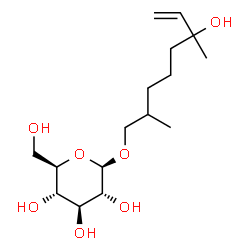 ChemSpider 2D Image | 6-Hydroxy-2,6-dimethyl-7-octen-1-yl Î²-D-glucopyranoside | C16H30O7