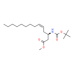 ChemSpider 2D Image | Methyl (3R,5Z)-3-({[(2-methyl-2-propanyl)oxy]carbonyl}amino)-5-tetradecenoate | C20H37NO4