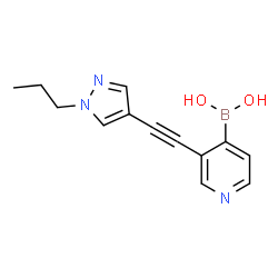 ChemSpider 2D Image | {3-[(1-Propyl-1H-pyrazol-4-yl)ethynyl]-4-pyridinyl}boronic acid | C13H14BN3O2