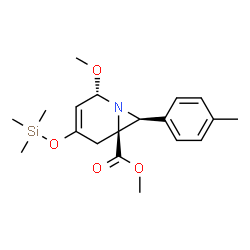 ChemSpider 2D Image | Methyl (2S,6S,7S)-2-methoxy-7-(4-methylphenyl)-4-[(trimethylsilyl)oxy]-1-azabicyclo[4.1.0]hept-3-ene-6-carboxylate | C19H27NO4Si