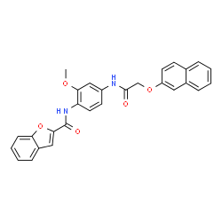 ChemSpider 2D Image | N-(2-Methoxy-4-{[(2-naphthyloxy)acetyl]amino}phenyl)-1-benzofuran-2-carboxamide | C28H22N2O5
