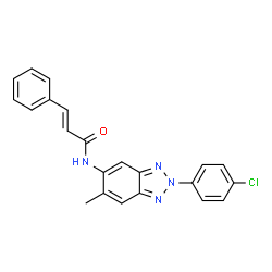 ChemSpider 2D Image | (2E)-N-[2-(4-Chlorophenyl)-6-methyl-2H-benzotriazol-5-yl]-3-phenylacrylamide | C22H17ClN4O