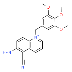 ChemSpider 2D Image | 6-Amino-5-cyano-1-(3,4,5-trimethoxybenzyl)quinolinium | C20H20N3O3