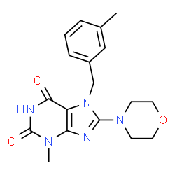 ChemSpider 2D Image | 3-Methyl-7-(3-methylbenzyl)-8-(4-morpholinyl)-3,7-dihydro-1H-purine-2,6-dione | C18H21N5O3