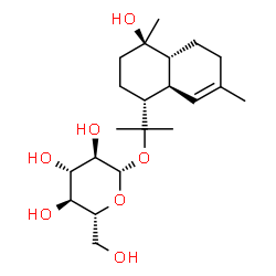 ChemSpider 2D Image | 2-[(1R,4R,4aR,8aR)-4-Hydroxy-4,7-dimethyl-1,2,3,4,4a,5,6,8a-octahydro-1-naphthalenyl]-2-propanyl beta-D-glucopyranoside | C21H36O7