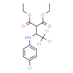 ChemSpider 2D Image | Diethyl {2,2,2-trichloro-1-[(4-chlorophenyl)amino]ethyl}malonate | C15H17Cl4NO4