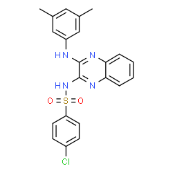 ChemSpider 2D Image | 4-Chloro-N-{3-[(3,5-dimethylphenyl)amino]-2-quinoxalinyl}benzenesulfonamide | C22H19ClN4O2S