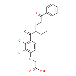 ChemSpider 2D Image | [2,3-Dichloro-4-(2-ethyl-5-oxo-5-phenylpentanoyl)phenoxy]acetic acid | C21H20Cl2O5