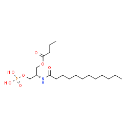 ChemSpider 2D Image | (2S)-2-(Dodecanoylamino)-3-(phosphonooxy)propyl butyrate | C19H38NO7P