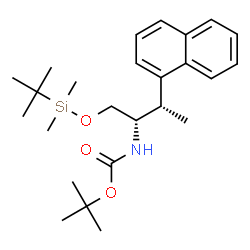 ChemSpider 2D Image | 2-Methyl-2-propanyl [(2S,3S)-1-{[dimethyl(2-methyl-2-propanyl)silyl]oxy}-3-(1-naphthyl)-2-butanyl]carbamate | C25H39NO3Si