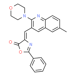 ChemSpider 2D Image | (4Z)-4-{[6-Methyl-2-(4-morpholinyl)-3-quinolinyl]methylene}-2-phenyl-1,3-oxazol-5(4H)-one | C24H21N3O3