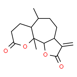 ChemSpider 2D Image | 6,10a-Dimethyl-3-methylenedecahydrofuro[3',2':6,7]cyclohepta[1,2-b]pyran-2,9-dione | C15H20O4